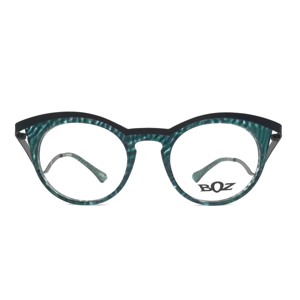 BOZ Eyeglasses Frames EXTRA 4000 Clear Green Marble Matte Black 47-20-140